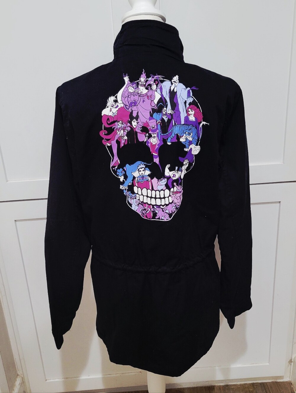 Disney Villains 'Bad Vibes Only' Mid Length Black Cotton Jacket | Size XL
